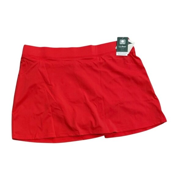L.L.Bean New Swim Skirt Size 12 Coral Orange Sunblocking 13" Swim Bottom UPF 50 - Picture 1 of 9